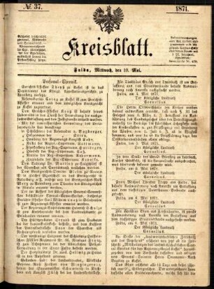 Ausgabe vom Mittwoch, den 10. Mai 1871.