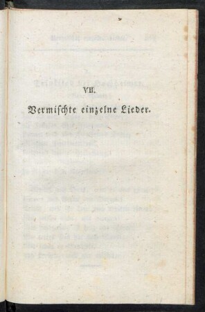 VII. Vermischte einzelne Lieder