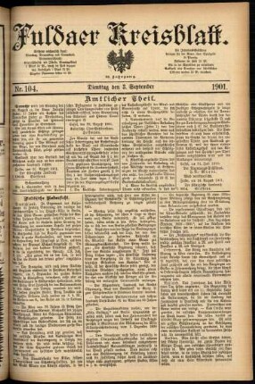 Ausgabe vom Dienstag, den 03. September 1901.