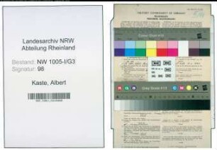 Entnazifizierung Albert Kaste , geb. 20.05.1896 (Bankangestellter)