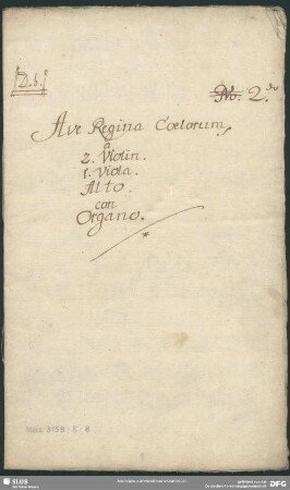 Ave regina coelorum - Mus.3158-E-8 : A, strings, bc - d