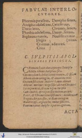 Gaii Sulpitii Apollinaris Periocha