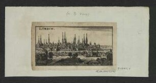 Ansicht von Lübeck, Stich, um 1700? : Lübeck. - [S.l.] , [um 1700?]. - 1 Kunstbl. : Stich ; 11 x 6 cm