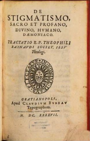Tractatio de Stigmatismo sacro et profano