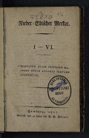 5.1815: Nieder-elbischer Merkur