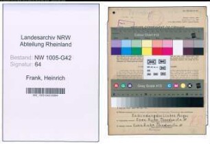 Entnazifizierung Heinrich Frank , geb. 13.07.1905 (Schlosser)