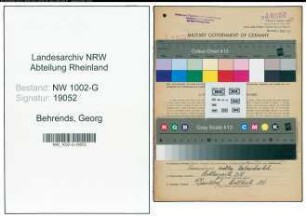 Entnazifizierung Georg Behrends, geb. 23.05.1893 (Kellner)