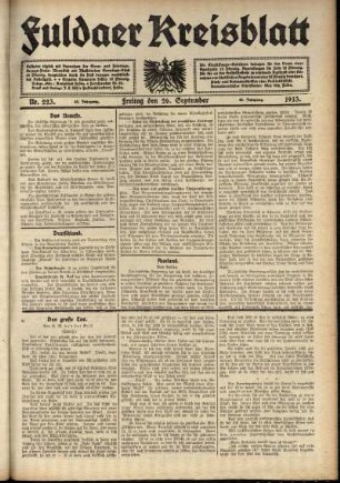 Ausgabe vom Freitag, den 26. September 1913.