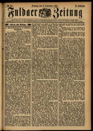 Erste Ausgabe vom Sonntag, den 03. September 1893.