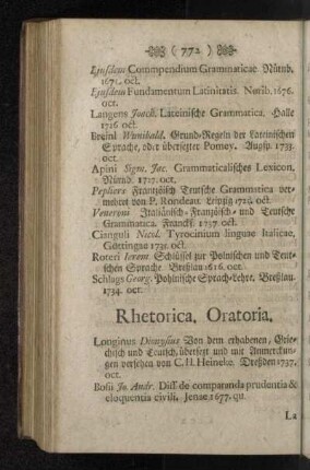 Rhetorica. Oratoria.
