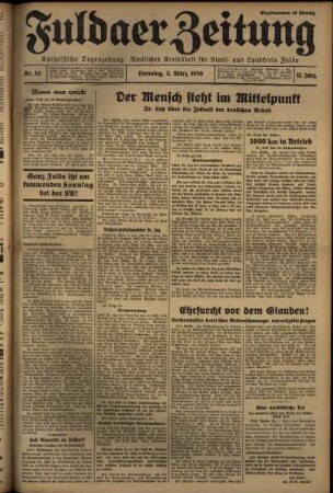 Erste Ausgabe vom Dienstag, den 03. März 1936.