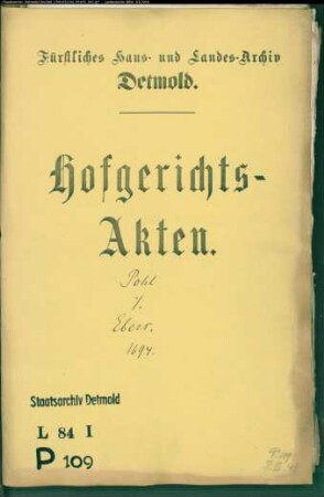 Pohl, Johann, Amtschreiber zu Schwalenberg gegen Georg Ebers' Witwe - Schuldforderung
