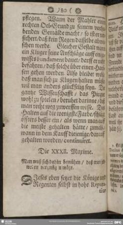 Die XXXII. Maxime. Man muß sich dahin bemühen, daß man jedweden vergnügen möge
