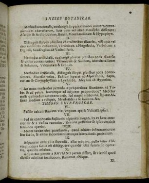 Theses Botanicae. - Theses Chirurgicae. - Theses Anatomicae. - Theses Physiologicae.