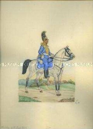 Uniformdarstellung, Stabstrompeter des Garde-Reiter-Regiments zu Pferd, Sachsen, 1859.