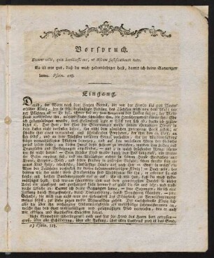 5-14, Vorspruch; Eingang; ...