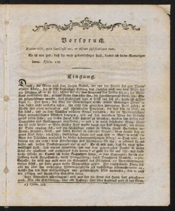 5-14, Vorspruch; Eingang; ...