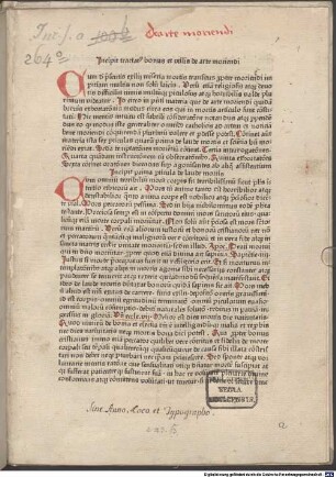 Ars moriendi 'Cum de praesentis exilii ...'