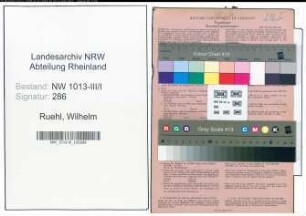 Entnazifizierung Wilhelm Ruehl , geb. 21.03.1900 (Formermeister)