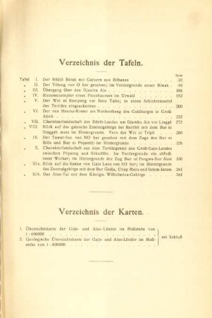Verzeichnis der Tafeln