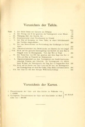 Verzeichnis der Tafeln