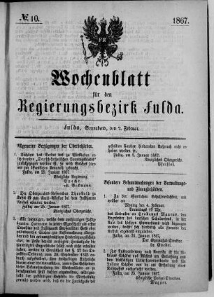 Nr. 10, Ausgabe vom 2. Februar 1867