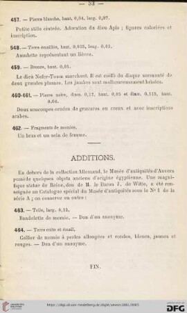 Additions (Nr. 463 - 464)
