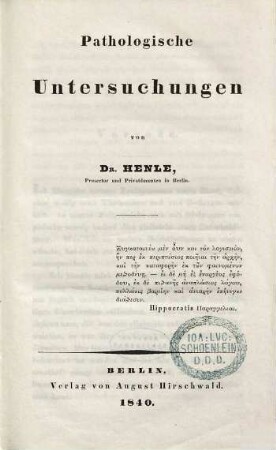 Pathologische Untersuchungen