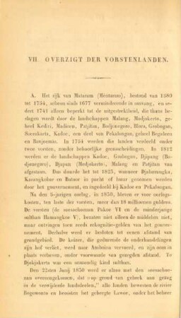 VII. [VIII.] Overzigt der Vorstenlanden