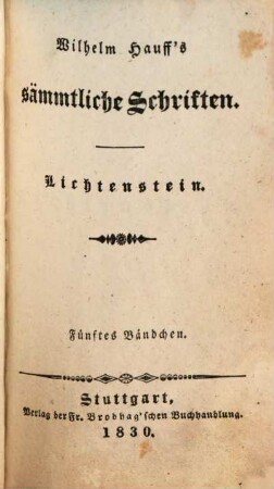 Wilhelm Hauff's sämmtliche Schriften, 6