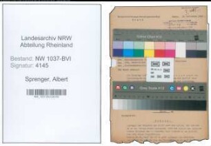 Entnazifizierung Albert Sprenger , geb. 18.03.1897 (Lehrer)