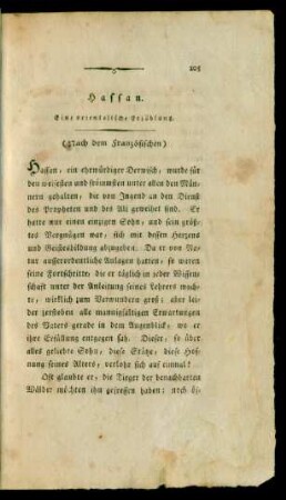 Hassan. Eine orientalische Erzählung.