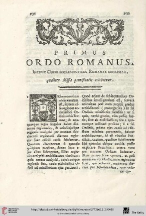 Primus Ordo Romanus, incipit Ordo Ecclesiasticus Romanae Ecclesiae