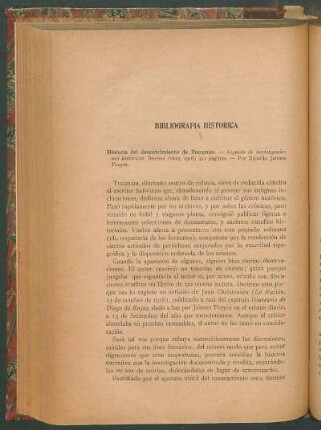 Bibliografía histórica : Historia del descubrimiento de Tucumán