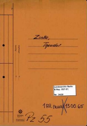 Personenheft Theodor Zinke (*11.03.1901), SS-Obersturmbannführer