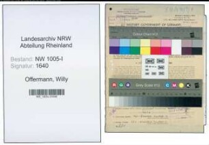 Entnazifizierung Willy Offermann , geb. 12.11.1889 (Architekt)