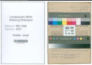 Entnazifizierung Josef Koetter , geb. 29.08.1892 (Landwirt)