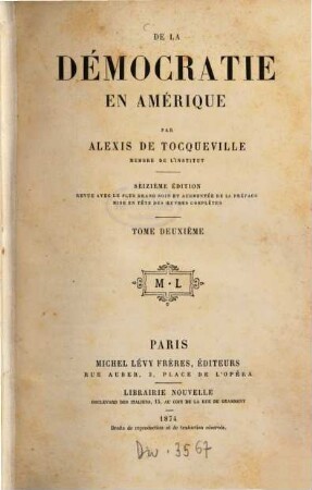 Oeuvres complètes d'Alexis de Tocqueville, publiées par Madame de Tocqueville. 1,2