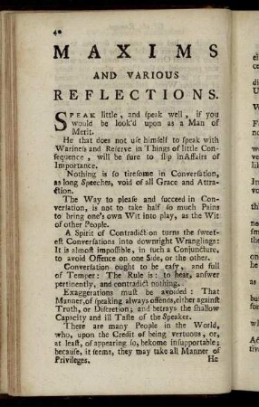 Maxims and various Reflections