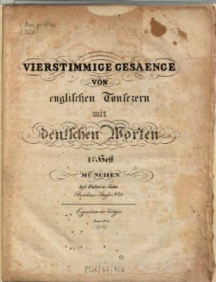 Vierstimmige Gesänge von englischen Tonsetzern mit deutschen Worten