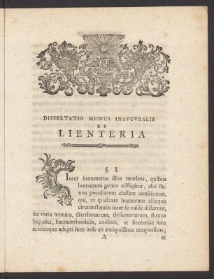 Dissertatio Medica Inauguralis De Lienteria