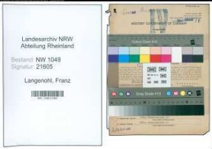 Entnazifizierung Franz Langenohl , geb. 24.12.1894 (Steuerberater)
