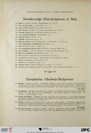 Netsukeartige Kleinskulpturen in Holz (Nr. 410-429)