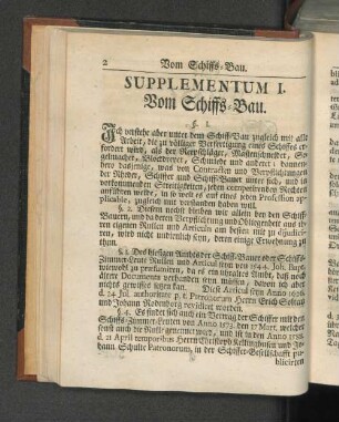 SUPPLEMENTUM I. Vom Schiffs-Bau §. 1.