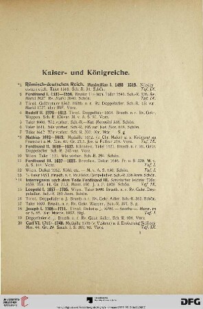 Kaiser- und Königreiche (Nr. 1-385)