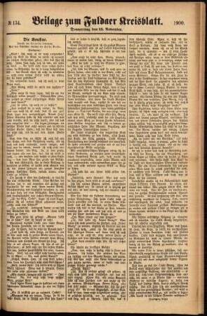 Zweite Ausgabe vom Donnerstag, den 15. November 1900.