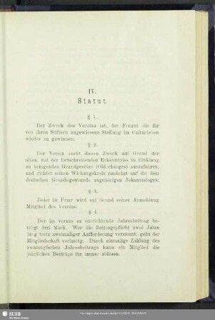 IV. Statut