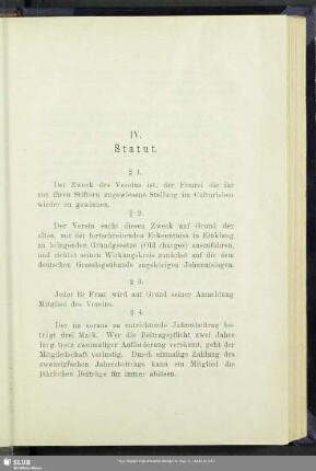 IV. Statut