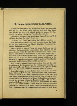 Ein Funke springt über nach Afrika