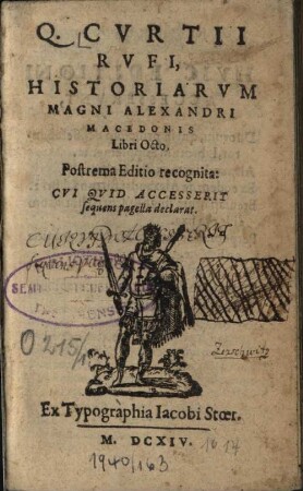 Q. Cvrtii Rvfi, Historiarvm Magni Alexandri Macedonis Libri Octo